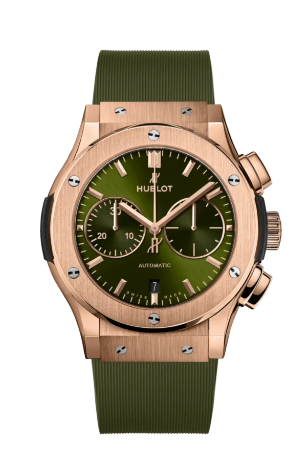 HUBLOT CLASSIC FUSION CHRONOGRAP KING GOLD GREEN